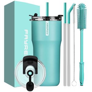 High Quality 20oz Double Vacuum Straw  Cup  Coffee Cup Stainless Steel Water Bottle
