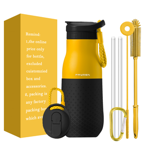 New Design Modern Water Bottle with Straw and Lanyard Vacuum Insulated Stainless Steel Metal Thermos