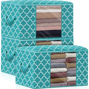 Portable Home Storage Organizer Non Woven Fabric Under Bed Clothes Large Capacity Quilt Storage Bag With Clear Window