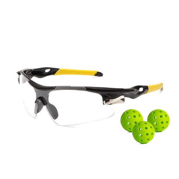 Ansi Z87.1 Custom Logo Indoor Pickleball Plastic Clear Googles Sport Protective Polarized Safety Glasses Eye Protection Eyewear
