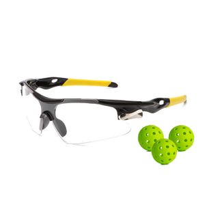 Ansi Z87.1 Custom Logo Indoor Pickleball Plastic Clear Googles Sport Protective Polarized Safety Glasses Eye Protection Eyewear