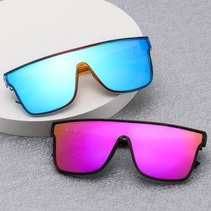 European American Fashion Cycling Sunglasses for Men Women Real Film Colorful One-Piece Sunglasses for Outdoor Sports