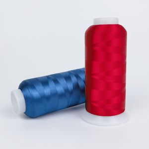 150D/2 Durable Polyester Embroidery Thread 100% Viscose Filament Yarn Dyed in Bright Colors for Sewing Weaving Knitting