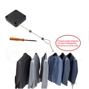 RUIWOR RW5605 Retractable 3 Meters Steel Cable Security Pull Box for Suit Anti-Theft with Key Lock-CE Certified Retail Security