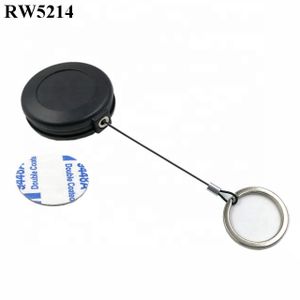RUIWOR RW5214 Round Spring Return Steel Cable Reel Retractable Plus with Demountable Key Ring