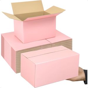 New Design 10x7x6 Inch Mailer Packaging Boxes Durable Pink Corrugated Cardboard Boxes for Small Business Mailing Packing