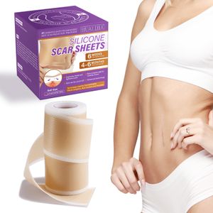 HUALIJIA 1.5m Waterproof Reusable Silicone Scar Sheet Private Label Silicone Scar Sheets for New & Old Scar Removal 1.6"*60"
