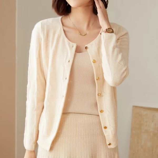 New Arrive 100% Cashmere Warm Cardigan Sweater Women Cardigan