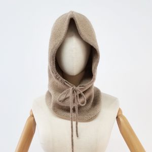 Women Winter One Piece Slouchy Warm Hooded Scarf Balaclava Cashmere Knitted Hat Mask