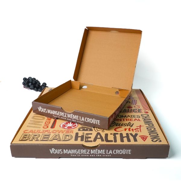 Customized Bulk 10/12/24 Inch Carton Corrugated Food Packing Paper Pizza Box