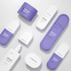 Unique Shape Gradient Flat Oval Glass Skin Care Lotion Toner Bottle 30 50 100ml Cosmetic Packaging Set Jars with Gold Lid