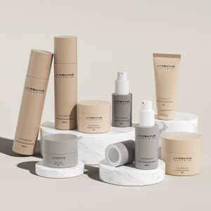 Cylinder Frosted Glass Luxury Skincare Packaging Set 100ml Serum Pump Bottle Jar for Cosmetic Face Cream