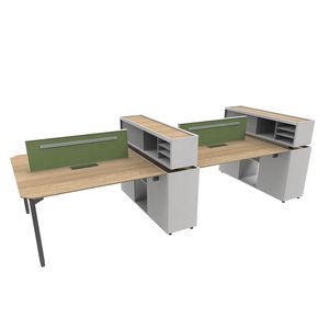 High Quality Commercial Office Desk with Durable Wall Side Cabinet Custom Made by Factory for Staff Modern Design