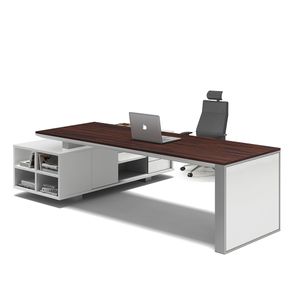LEINUO High Quality Modern Design Solid Wooden Office Desk Durable with Adjustable Metal Legs for Manager/CEO/Boss