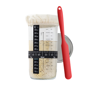 Beginner Baking Tool Kitchen Sourdough Supplies Clear Airtight Sourdough Fermentation Starter Jar Kit With Lid Measurement Marks