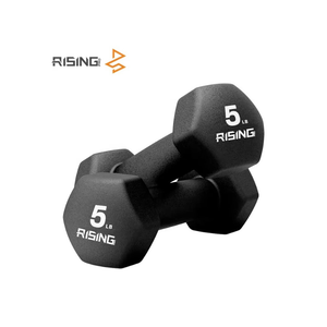 Rising Fitness Neoprene Coated Dumbbell  3lb 5lb 6lb 8lb 15lbs Hexagon Neoprene Dumbbells