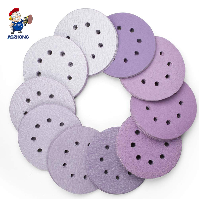 6 Inch 150mm Automotive Abrasive Sanding Paper for Orbital Sander Ceramic Aluminum Oxide Sandpaper for Car Wood Metal