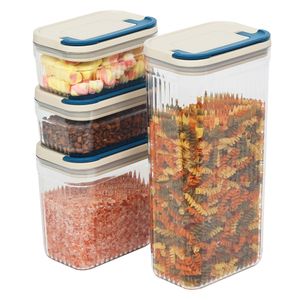 LINK LIFE 3.2L 1.5L 0.6L Plastic Kitchen Food Storage Airtight Container with Lid 100% Leakproof Flour Sugar Cereal Organizer