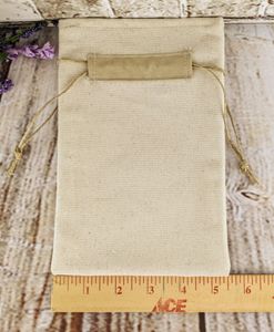 Custom Logo Natural Cotton Tote Bag Canvas Makeup Dust Bag Packaging Jewelry Drawstring Bag