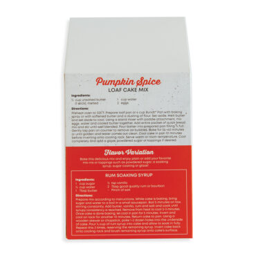 Pumpkin Spice Loaf Cake Mix