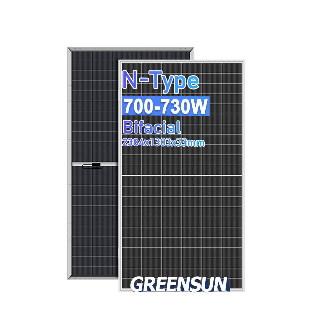 High Efficiency N Type Mono Half Cell Bifacial 700W 710W 720W 730W 132 Cells Solar PV Panel with 33 Pieces a Pallet