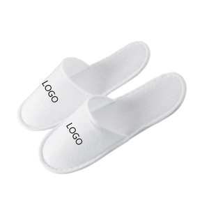 4mm Thick Sole White Terry Hotel Slippers Bulk Disposable Non Slip Slippers for Spa Resort Hospitality Wholesale