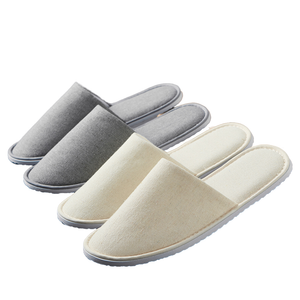 Custom Logo Linen Hotel Slippers Disposable 7mm Thick Soft Sole Eco Bulk Wholesale for Travel Hospitality