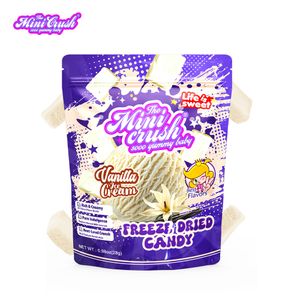 Minicrush New Freeze Dried Vanila Ice Cream Fruity Flavored Product in Bag Packaging
