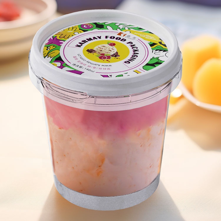 Plastic 140ml European Style clear cup with cover  for yougurt milk tea milk shake high transmittance mousse cake cup espuma cup