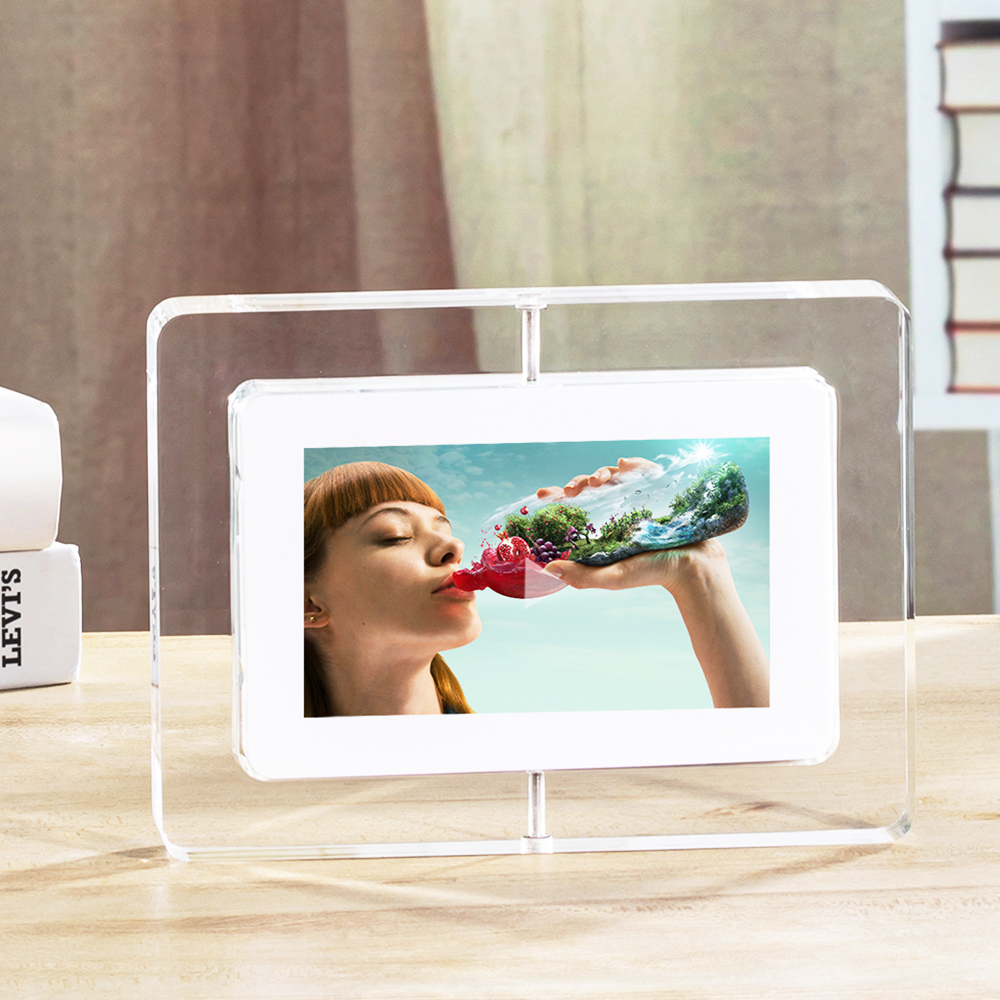 High-End 4.3 Inch Acrylic IPS Screen Digital Photo Frame Transparent LCD Picture Collection with Video Playback Gift