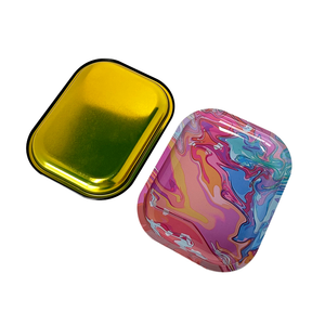 Custom LOGO Pre-Roll Storage Serving Trays Metal Rolling Tray for Food Tinplate Accessory for Serving and Storage