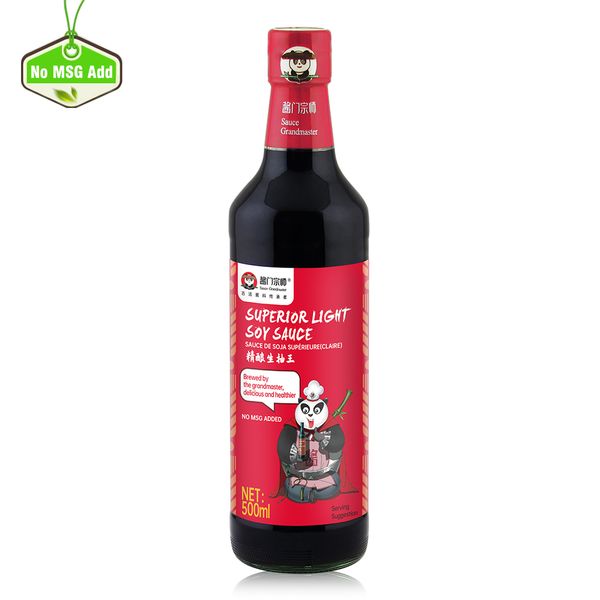 Superior Light Soy Sauce Less Salt and No-GMO Custom OEM Label/Size/Packaging in Bottle