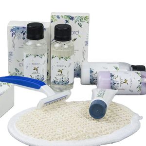 Lavender Purple Color Toiletry Kit for Hotel Toothbrush and Toothpaste Hotel Shampoo and Conditioner Amenities