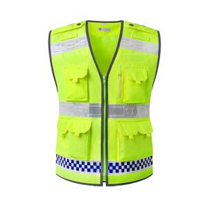 Fluorescent Vest Reflective Safety Construction Patrol Jacket High Visibility for Traffic Traffic Safety Printable Clothes