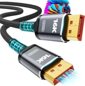 16K 8K DisplayPort Cable 2.1 VESA Certified 16K DP54 Cable 16K60Hz 8K240Hz Support 54Gbps HDR