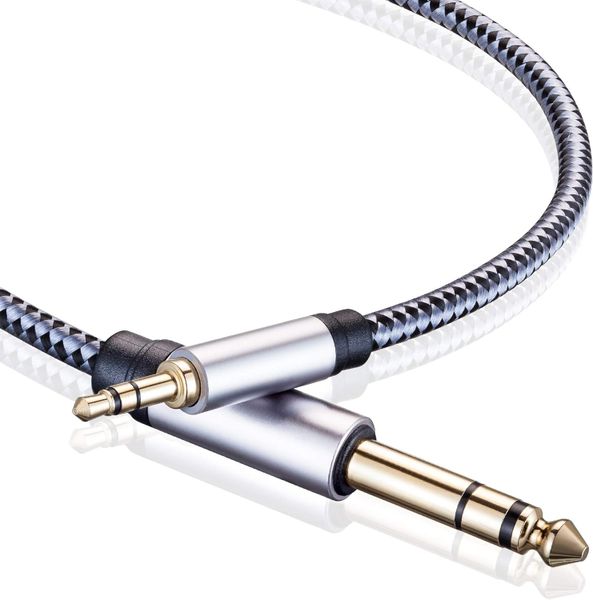 3.5mm to 6.35mm Stereo Audio Cable 6.35mm 1/4" Male to 3.5mm 1/8" Male TRS Bidirectional Stereo Audio Cable Jack