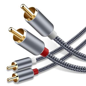 OEM Aluminum Shell 2RCA to 2RCA Cable Gold-Plated 2 RCA Male to 2 RCA Male Stereo Audio Cable for Home Theater
