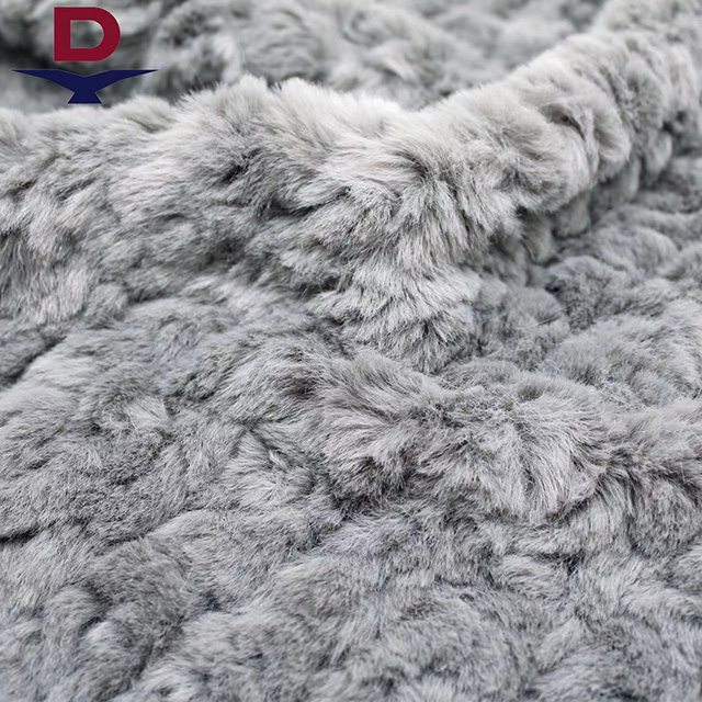 100% Polyester Jacquard Fur Long Pile Plush Knitted Backing Man-Made Embossed Pattern Fabric for Toys Garments Auto Upholstery