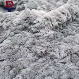 100% Polyester Jacquard Fur Long Pile Plush Knitted Backing Man-Made Embossed Pattern Fabric for Toys Garments Auto Upholstery
