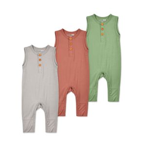 Hot Selling Bamboo Newborn Baby Clothes Sleeveless Knit Baby Jumpsuit Solid Color Baby Underwear Rompers