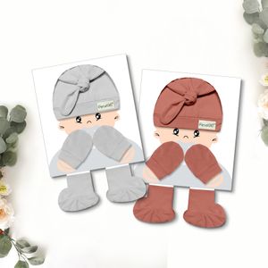 Manufacturer Bamboo Fabric Baby Bib Mitten Hat Soft Socks Sets for New Born Baby Clothes Accessories Gift Set