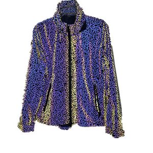 Colorful Printed Fabric Customized Design Pattern rainbow Iridescent Reflective Fabric for Clothing