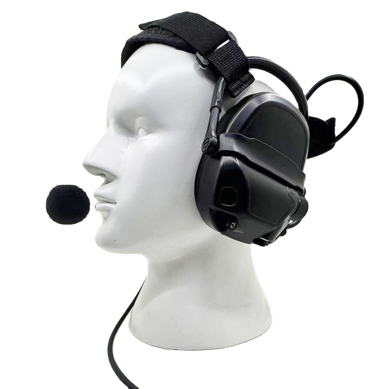 Tactical earmuffs Neckband Pickup Noise Canceling Earmuffs Compatible with Tactical Helmets with Removable Microphone Electronic