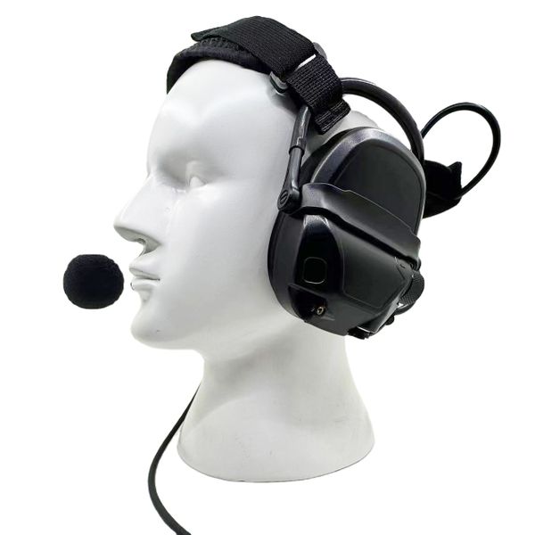 Tactical earmuffs Neckband Pickup Noise Canceling Earmuffs Compatible with Tactical Helmets with Removable Microphone Electronic