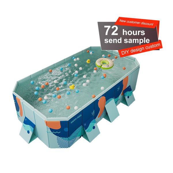 Factory Comco Outdoor Adult Children Family Portable PVC Non Inflatable Swimming Pool with Wooden Board Steel Pipe Support