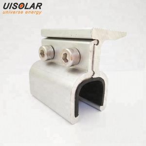 UISOLAR Easy Installation Aluminum Flat Tin Panel Roof Clamp Standing Seam Metal Roof Clamps for Solar Mounting System