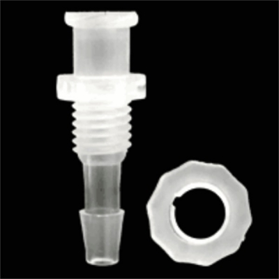 Female Luer connector wall-mounted version with nut for locking PP plastic