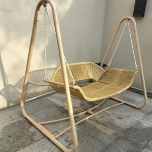 Modern Outdoor Garden Rattan Wicker Lounge Sofa Chair Easy Install Hanging Patio Swing Seat Furniture for Courtyard Villas