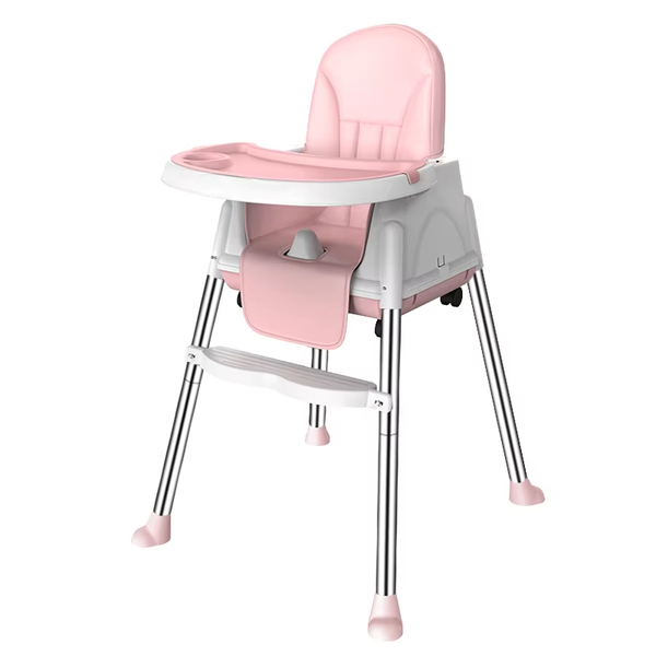 Multi-Functional 3-in-1 Plastic Baby Dining Rocking Chair Converts to High Chair with 5-Point Seat Belt
