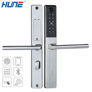 HUNE Flame-resistant Smart Lock Electronic Apartment Password Mobile-opened WiFi Keypad Biometric Fingerprint Door Handle Lock
